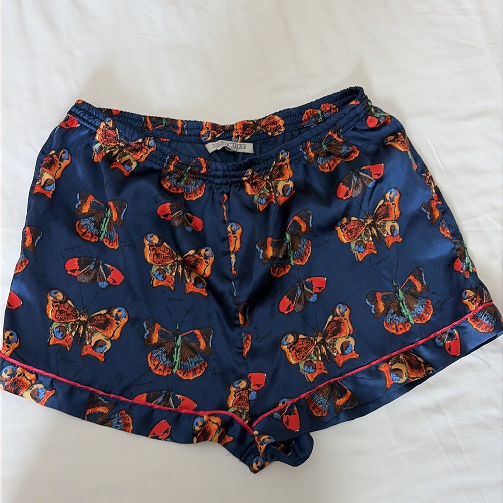 Elegant Navy Butterfly Print Pajama Set - Picture 3 of 5